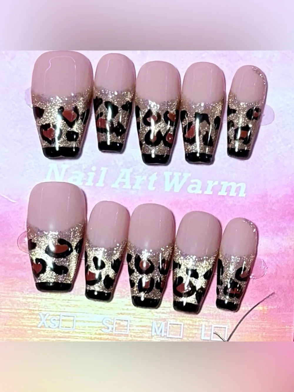 Glitter Leopard Press-On Nails